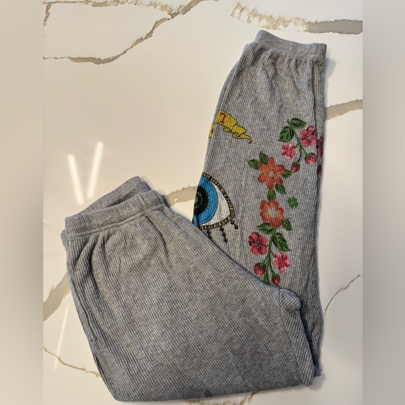 Lauren Moshi Gray Joggers with Floral Print - Sz XS - Picture 4 of 7